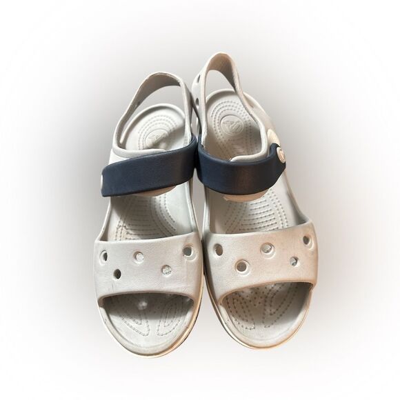 J2 boys crocs gray and dark blue sandals - Picture 1 of 4